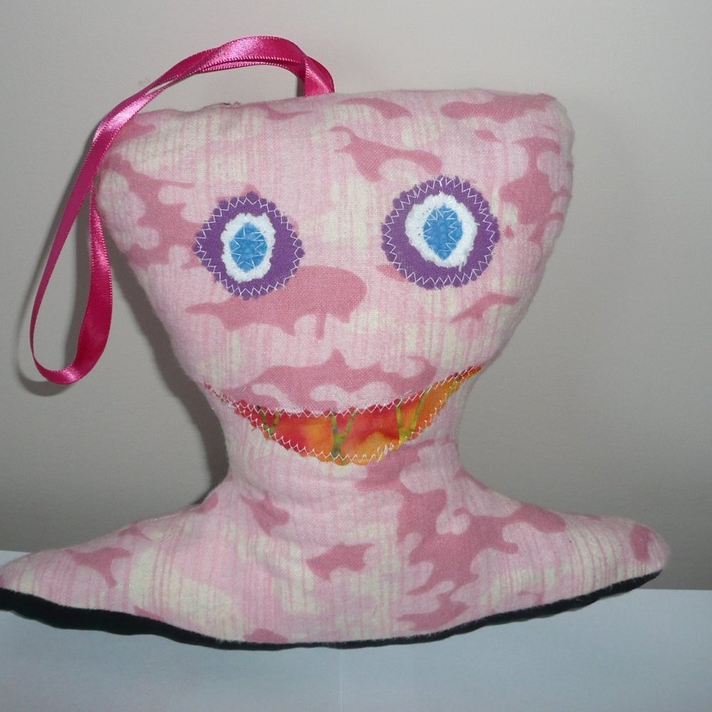 Handmade Halloween Small Soft Pillow With Face & Handle